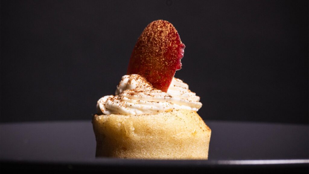 Apfelküchle, Zimt-Zucker, Vanille-Topping